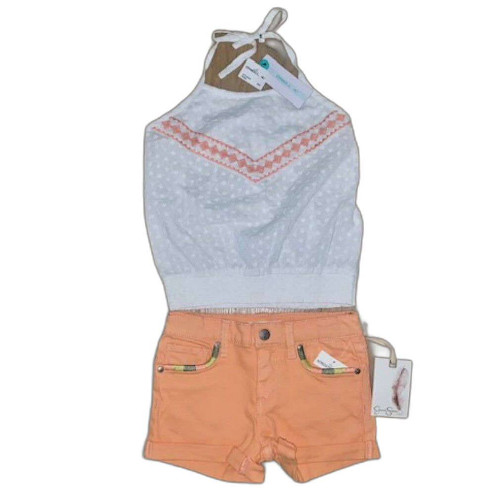 🌼‎ Kids O'Neill Halter Top + Orange Jessica Simpson Shorts Set 🌞 | Size 5T